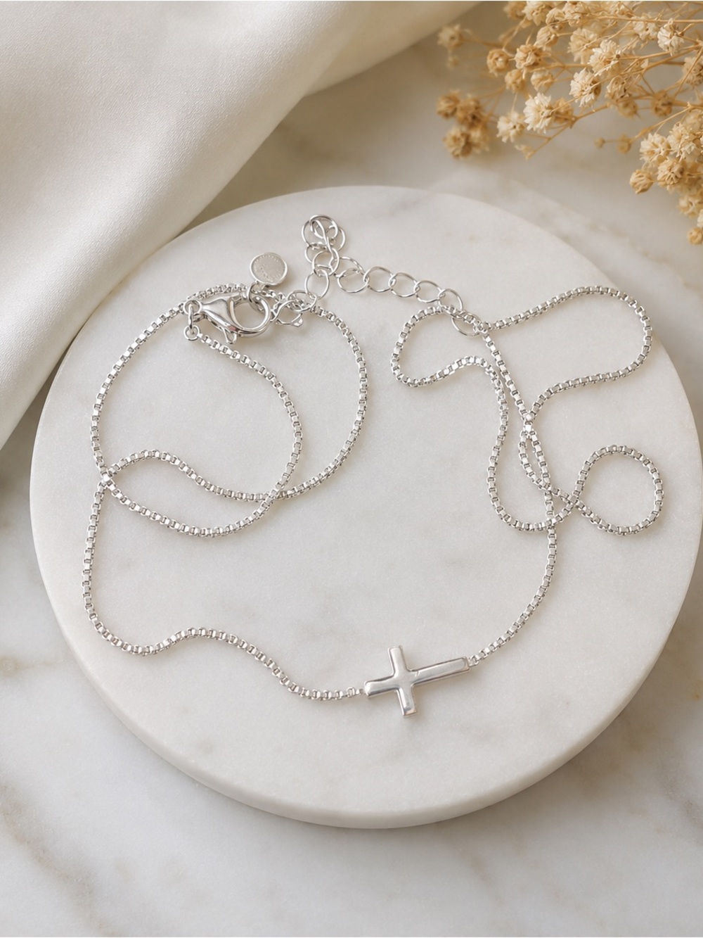 Delicate Sterling Silver Cross Necklace for Women